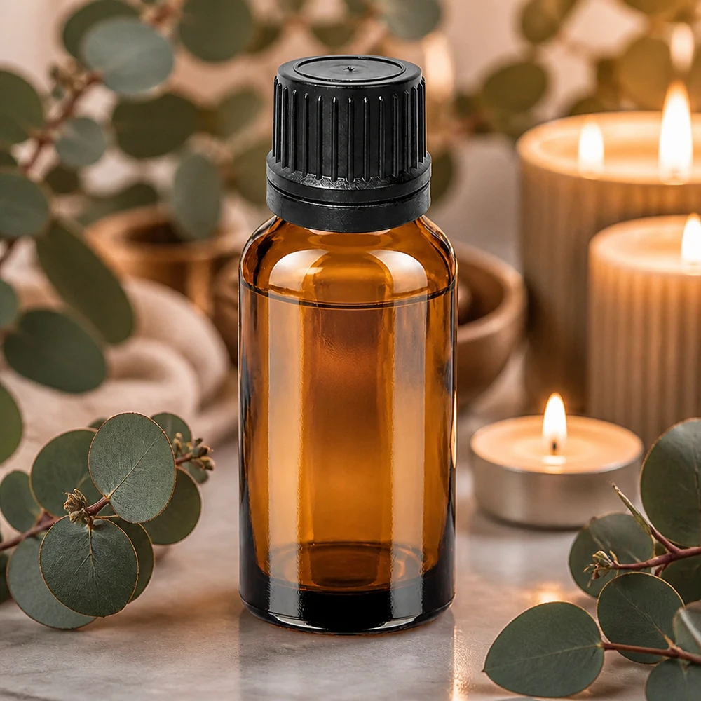 Umweltfreundliche Glasverpackung 20ml in Braun mit wiederverwendbarem schwarzem Tropfverschluss