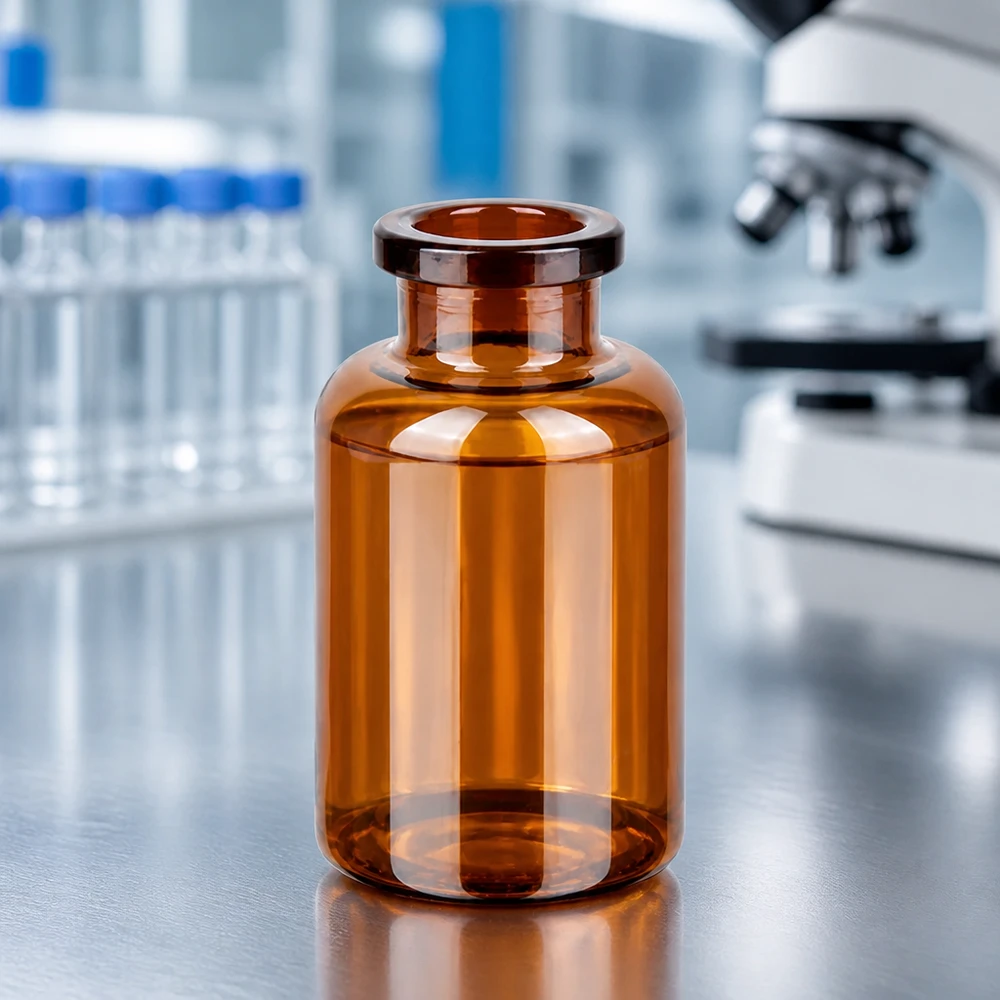 Injektionsflasche Braunglas 20ml Pharmazeutische Braunglas Injektionsflasche 20ml mit flachem Boden und breitem Körper