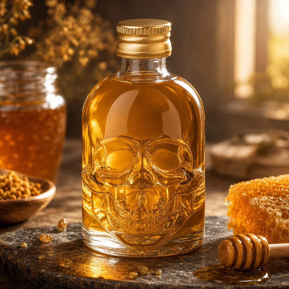 50ml Glasflasche "Hector" + Schraubverschluss gold UNiTWIST Kompakte 50ml Glasflasche Hector für Whiskey-Tastings mit UNiTWIST Goldverschluss