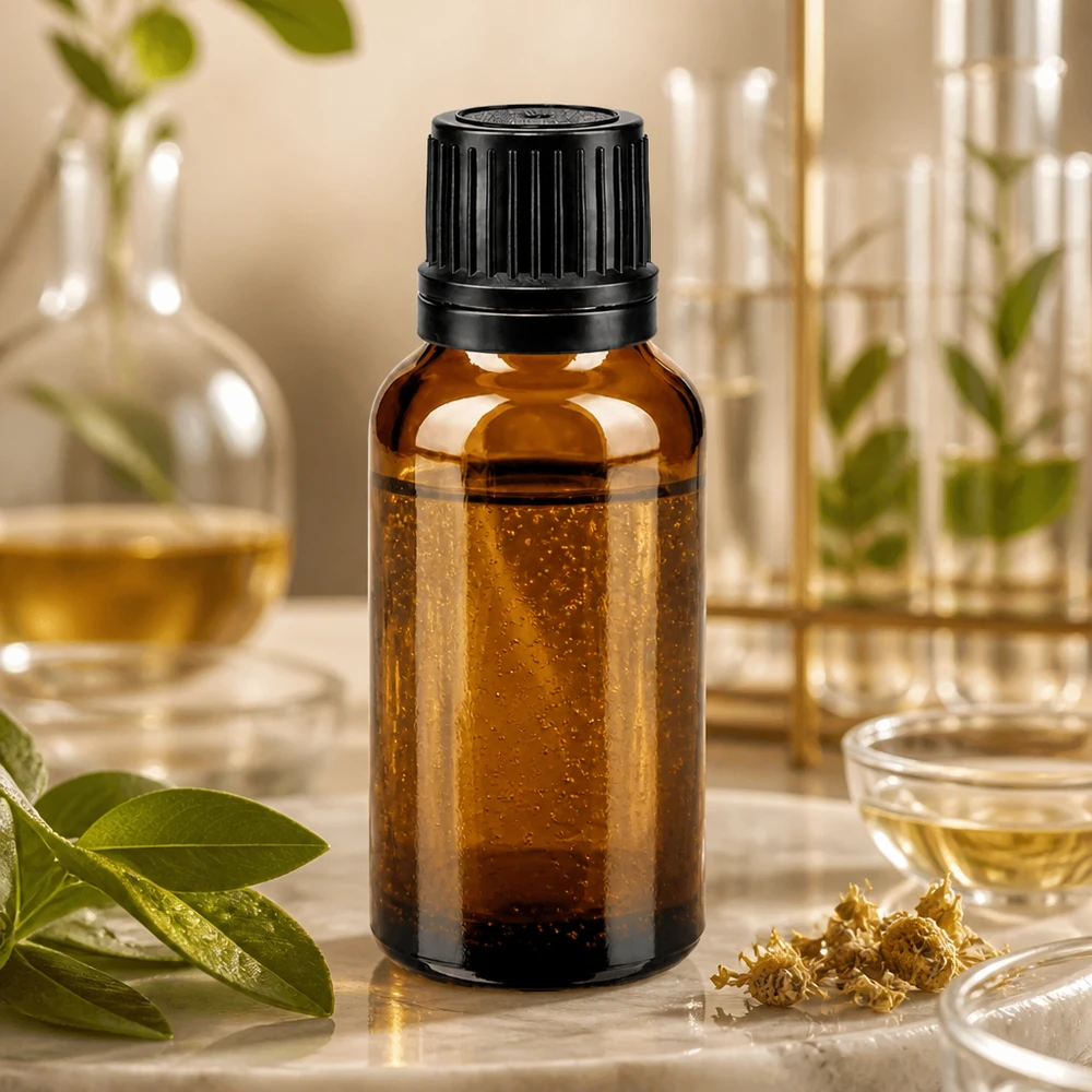 Apothekenflasche braun 20ml Schraubverschluss schwarz Giessring Originalitätsverschluss Kompakte 20ml Phiole aus braunem Apothekerglas mit schwarzem Originalverschluss 8mm Öffnung