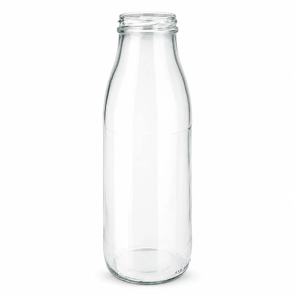 500ml Glasflasche ohne Deckel (TO48) UNiTWIST 500ml Glasflasche ohne Deckel transparent TO48 UNiTWIST für Milch Saft und Getränke aus hochwertigem Glas