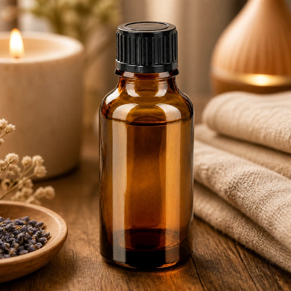 20ml Vorratsflasche aus braunem Glas mit luftdichtem schwarzen Deckel für lange Haltbarkeit