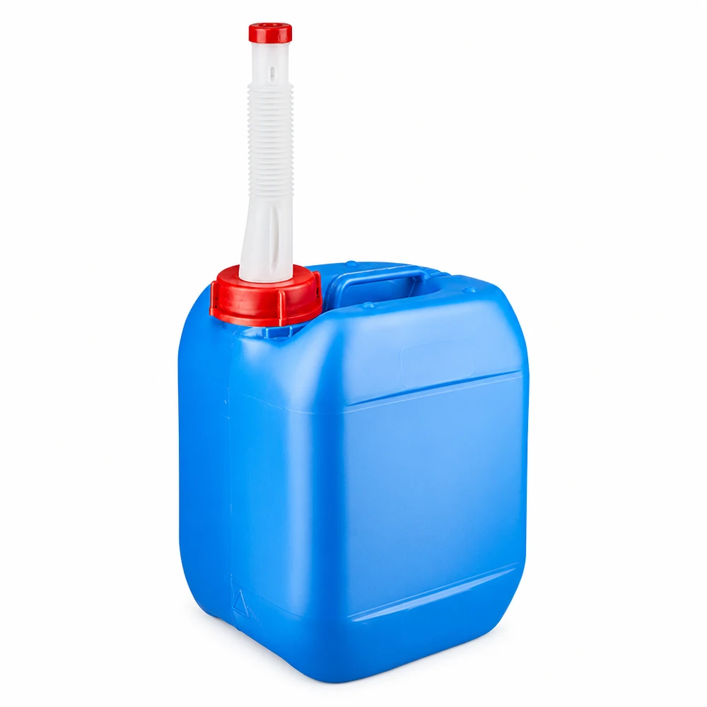 Blauer Kleinkanister 5 Liter mit beweglichem Ausgießer für präzises Befüllen ohne Verschütten