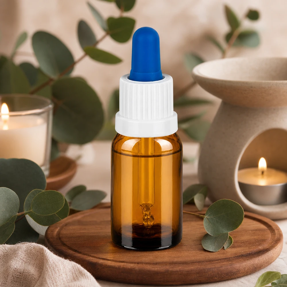 10ml Pipettenflasche weiß/blau Originalitätsverschluss BrownLine UT18/10 10ml Apotheker-Pipettenflasche mit weißem Schraubverschluss für sichere Aufbewahrung