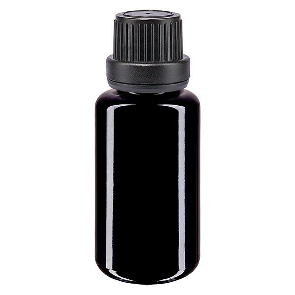Apothekenflasche violett 20ml Schraubverschluss schwarz Dichteinlage Originalitätsverschluss