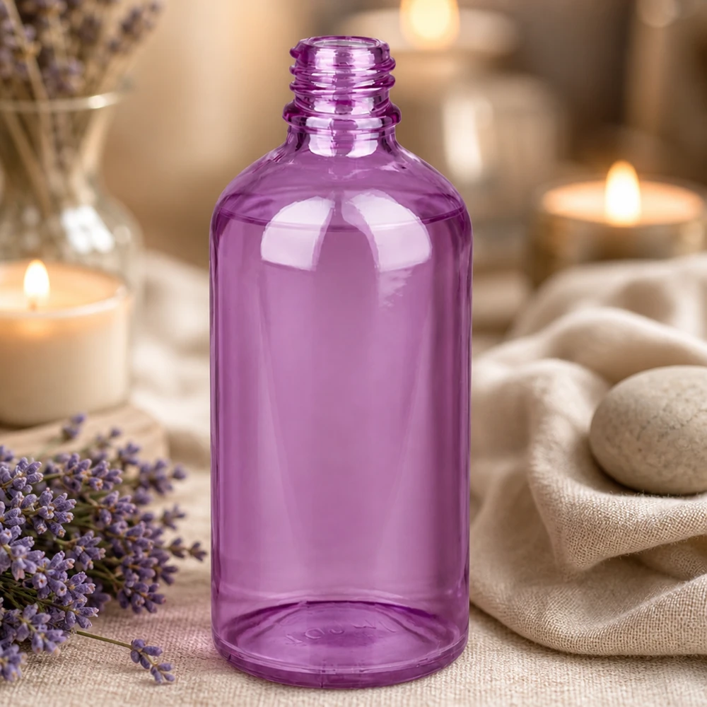 100ml Apothekenflasche PurpleLine UT18/100 UNiTWIST Robuste violette Glasflasche 100ml PurpleLine UT18/100 für professionelle Aromatherapie Anwendung