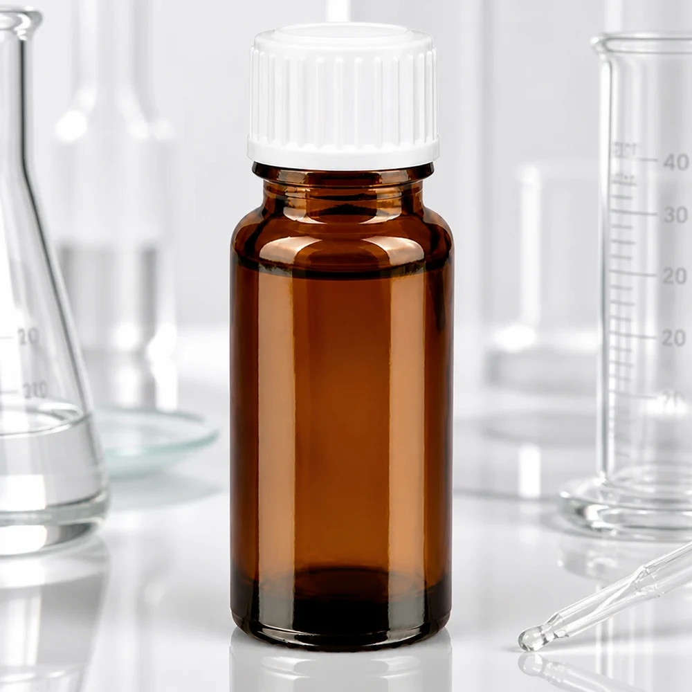 Pharmazeutische Tropfflasche 10ml Braunglas STD weiß für ätherische Öle