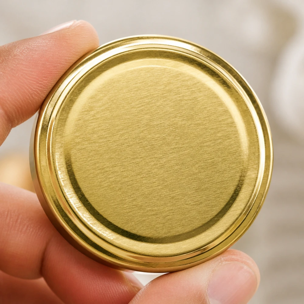 70mm TO70 BasicSeal Schraubdeckel gold UNiTWIST mit umlaufender Bördelkante