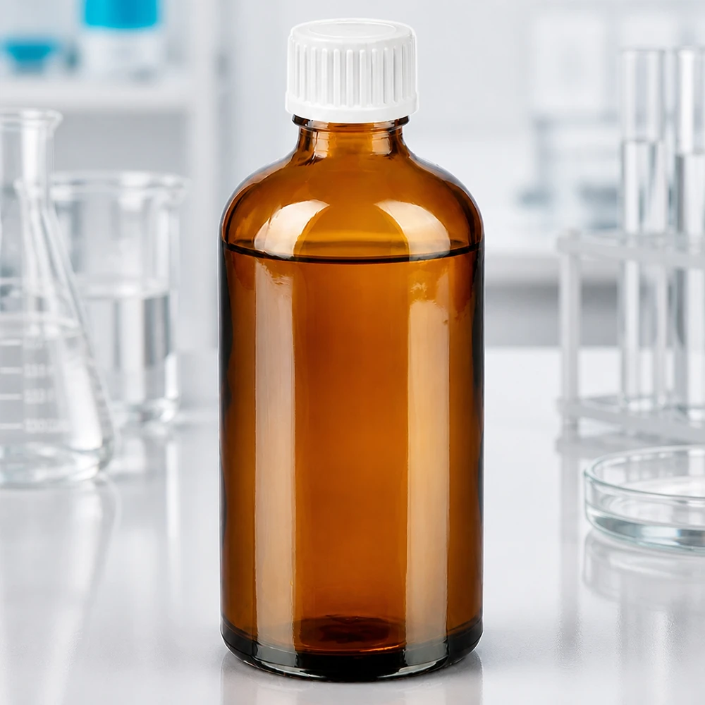 100ml Tropfflasche 0.9mm weiß Standardverschluss BrownLine UT18/100 100ml Braunglasflasche UT18 Gewinde mit weißem STD Verschluss für Laboranwendungen