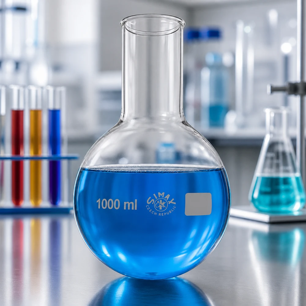 Rundkolben 1000ml mit stabilem Design für sichere Handhabung chemischer Lösungen
