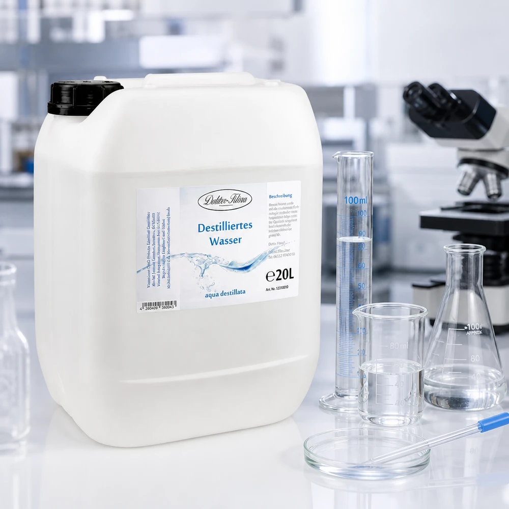Destilliertes Wasser 20 Liter Doktor-Klaus für sterile Anwendungen in Forschung und Medizin