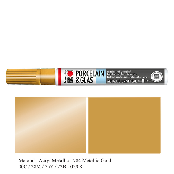Malstift Gold 1-2mm für Glas/Porzellan Malstift Gold 1-2mm für Glas/Porzellan