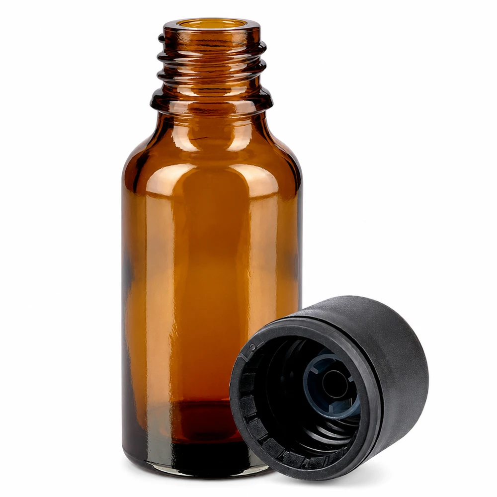 Professionelle 20ml Laborflasche aus Braunglas mit Standardverschluss für sichere Aufbewahrung