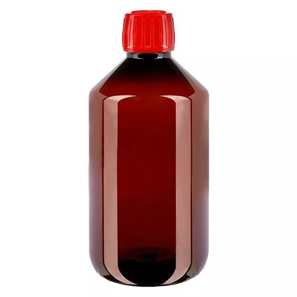 PET Flasche 500ml mit rotem Verschluss Originalitätsverschluss