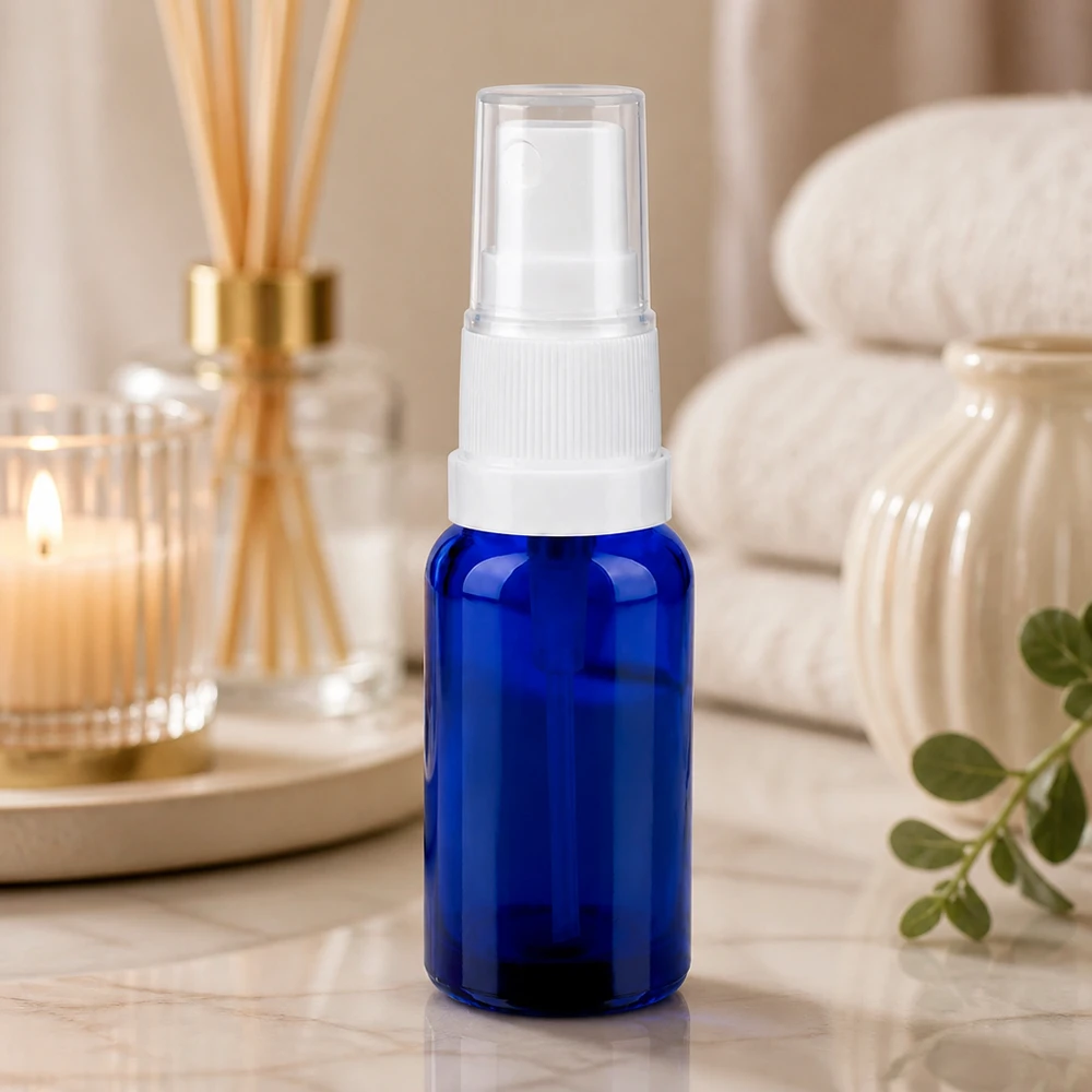 Umweltfreundliche 20ml Glassprayflasche in blau wiederverwendbar für Zero Waste Lifestyle