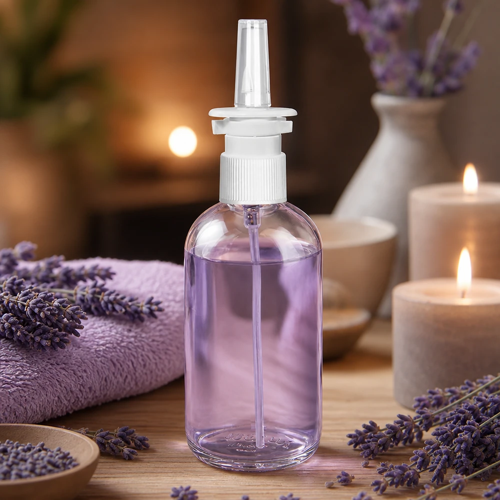100ml ClearLine Nasensprayflasche STD mit weißem Schraubverschluss und schlanker Flaschenform