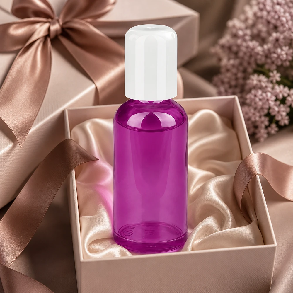 50ml Roll-On Flasche weiss Standard PurpleLine UT18/50 Roll-On Flasche 50ml transparent-violett mit ergonomischem Design für einfache Handhabung