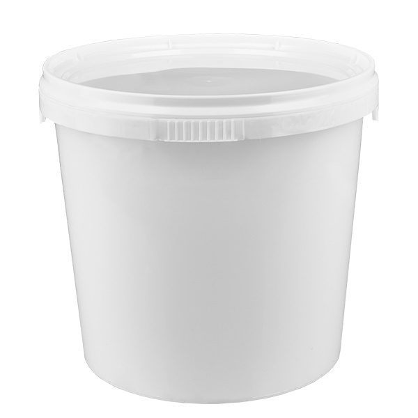 Eimer 1L aus weißem Kunststoff Polypropylen mit Deckel