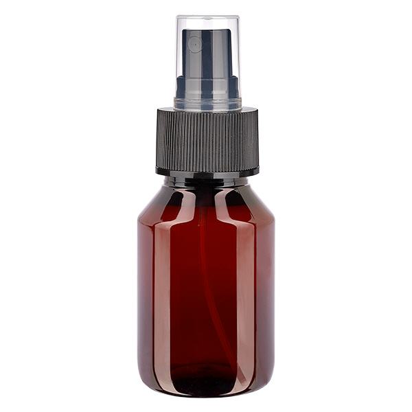 PET Flasche 50ml mit Zerstäuber schwarz PET Flasche 50ml mit Zerstäuber schwarz