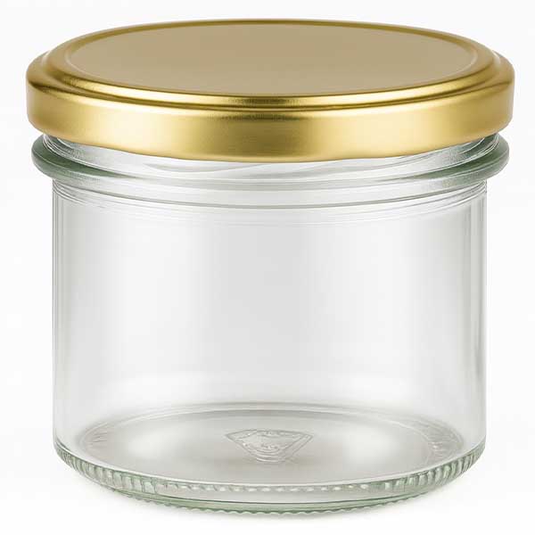 125ml Sturzglas mit BasicSeal Deckel gold UNiTWIST 125ml Sturzglas leer mit goldenem BasicSeal Deckel UNiTWIST für Marmelade und Konserven