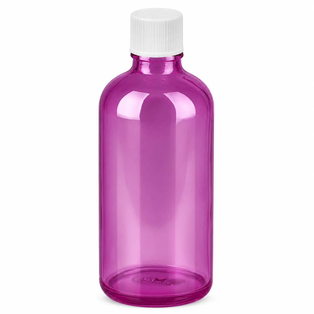 100ml Flasche 11mm Schraubverschluss weiss Standard PurpleLine UT18/100 Kompakte violette 100ml Glasflasche mit 11mm Öffnung perfekt für Tropfen und flüssige Extrakte