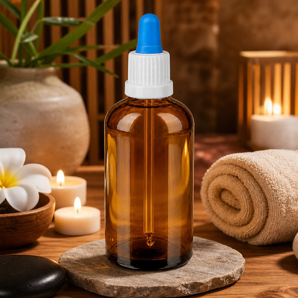 100ml Pipettenflasche weiß/blau Originalitätsverschluss BrownLine UT18/100 Präzisions-Pipettenflasche 100ml braun mit auslaufsicherem Verschlusssystem
