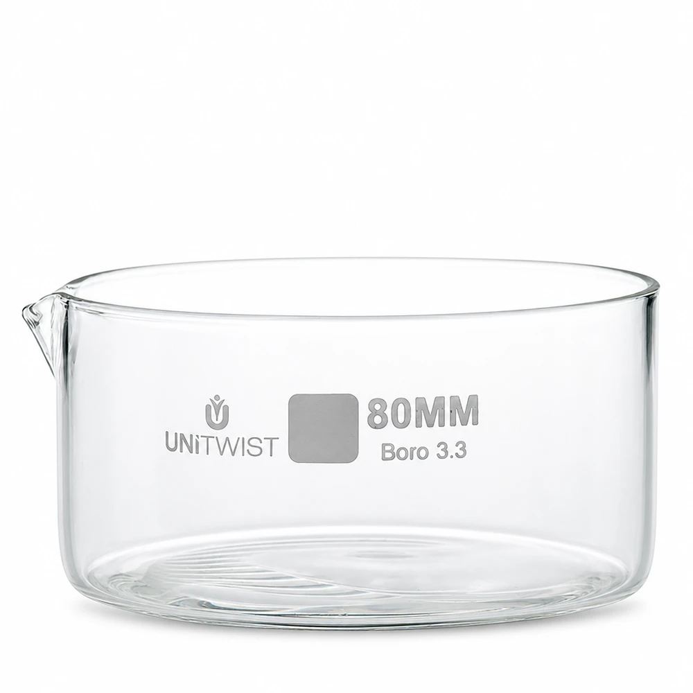 Kristallisierschale ø80mm Borosilikatglas UNiTWIST Laborschale ø80mm klares Borosilikatglas 3.3 UNiTWIST für Eindampfen und Kristallisieren