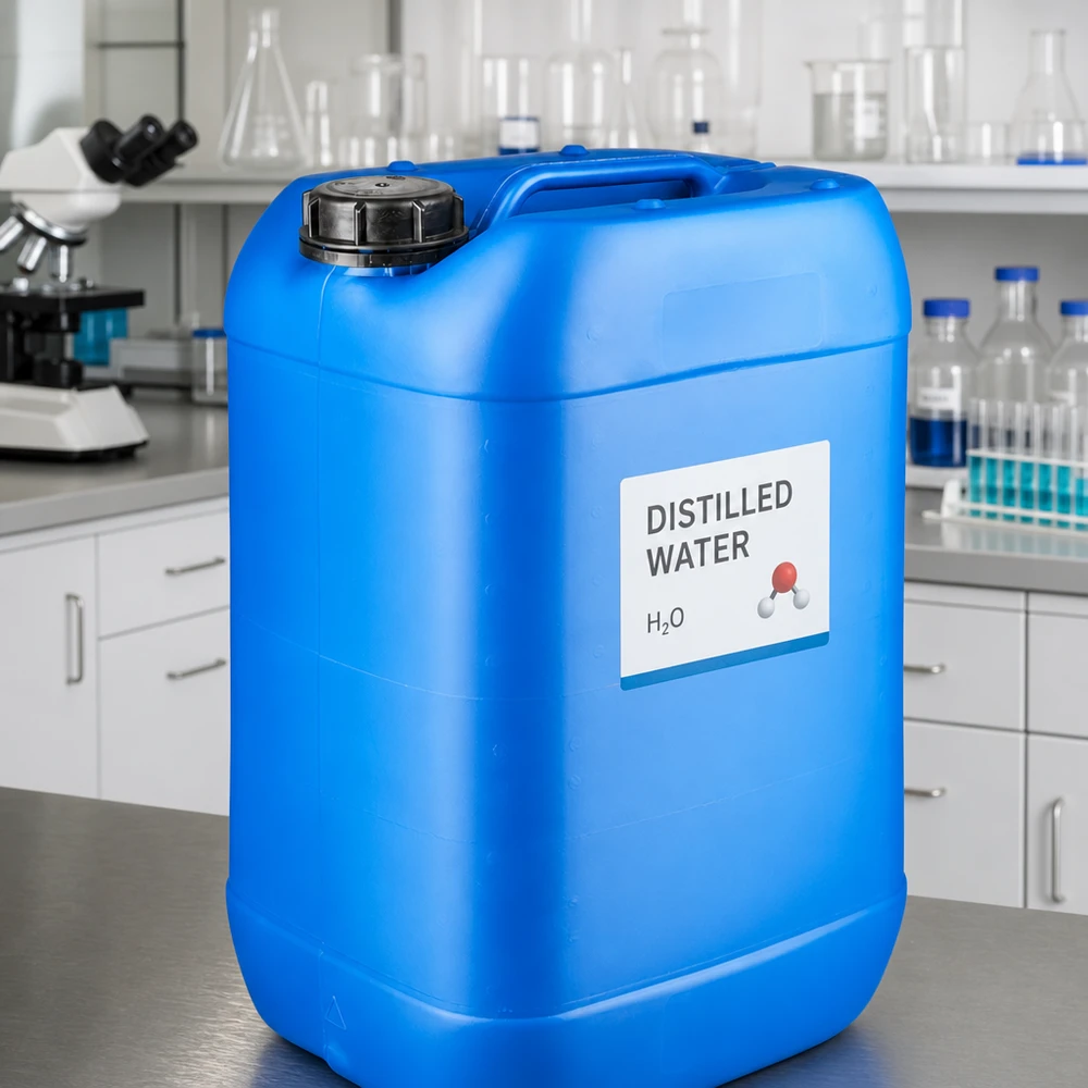 Robuster Kunststoff-Transportkanister 25 Liter blau mit OV für Destilliertes Wasser
