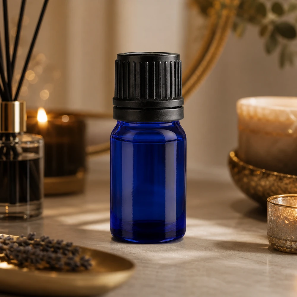 5ml Flasche 11mm Schraubverschluss schwarz Originalitätsverschluss BlueLine UT18/5 5ml Aromaflasche aus hochwertigem Glas mit auslaufsicherem schwarzem Verschluss