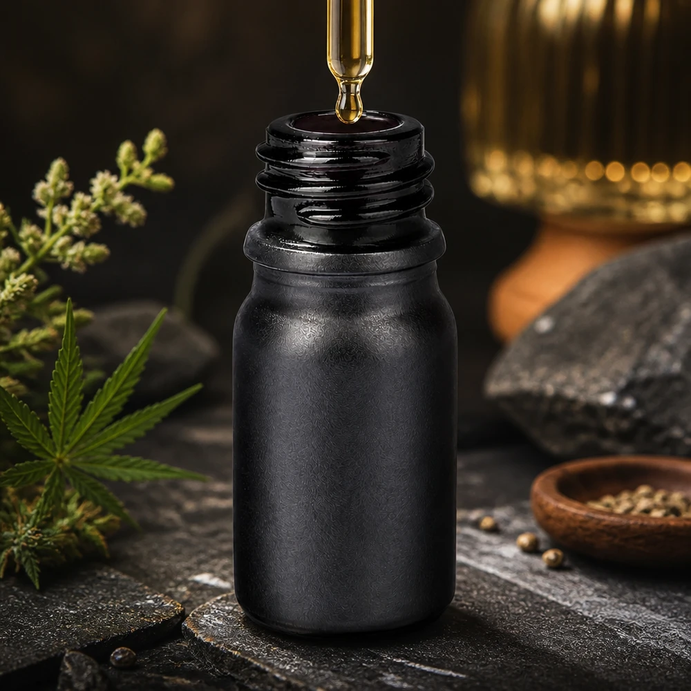 5ml BlackLine Violettglasflasche UT18/5 mit Schraubverschluss für sichere Aufbewahrung von Tinkturen