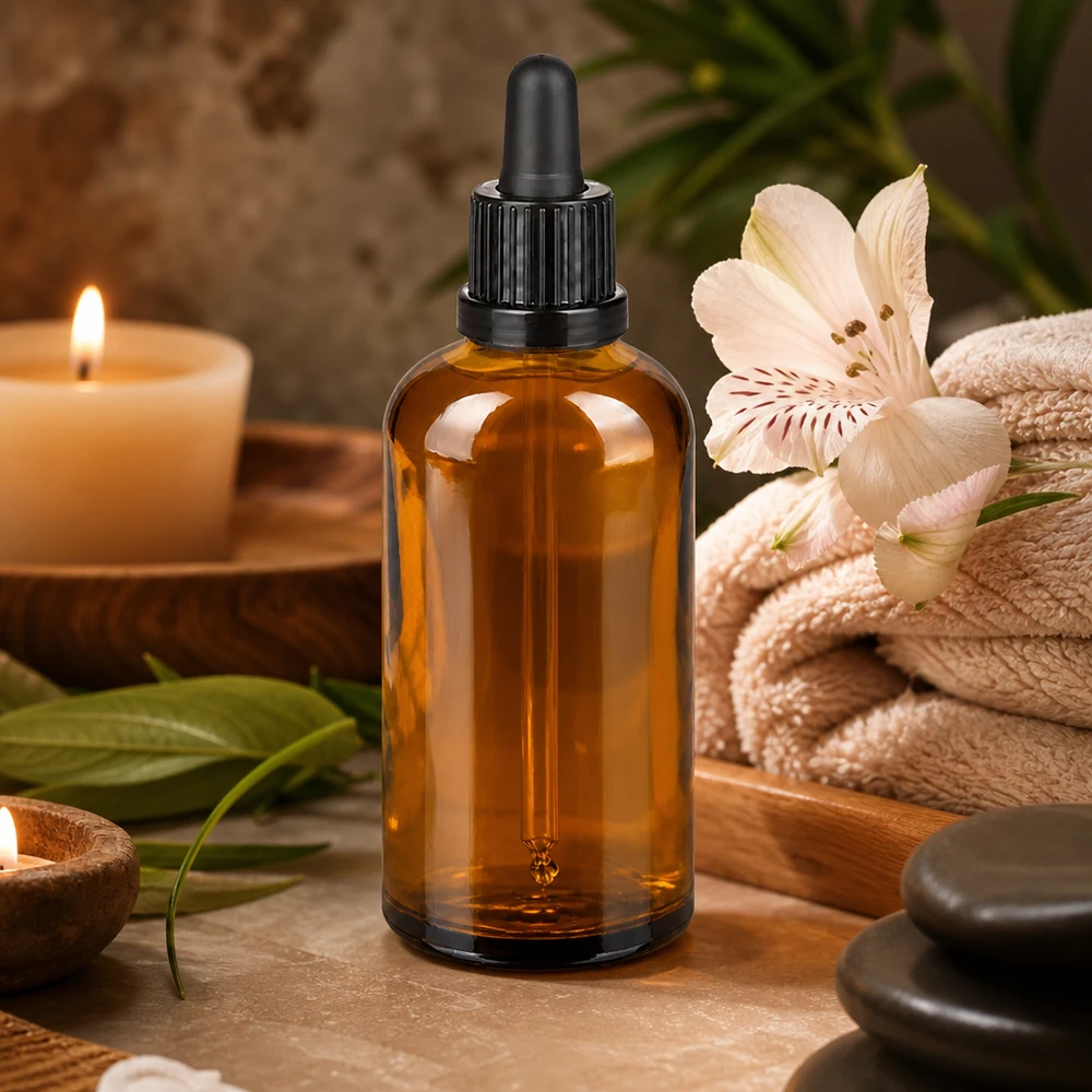 100ml Pipettenflasche in Apothekerqualität aus dunklem Glas zum Schutz vor UV-Strahlung