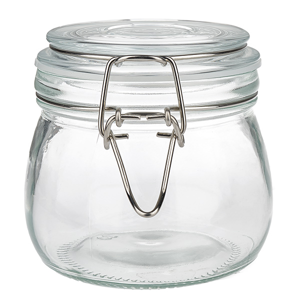 500ml Vorratsglas mit Silikonring und Bügelverschluss UNiTWIST Bauchiges Vorratsglas 500ml mit bewährtem Bügelmechanismus für optimale Konservierung