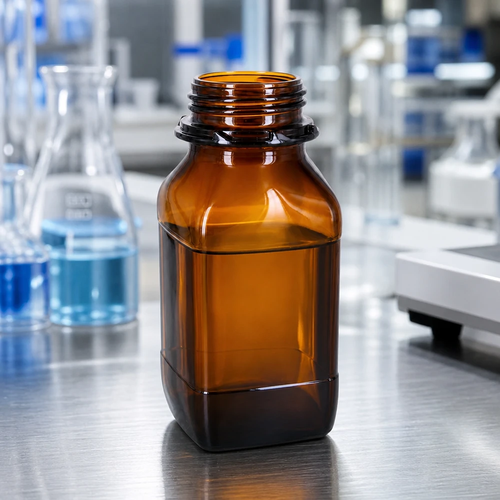 500ml Braunglas Flasche - Perfekt für Ihre wertvollen Flüssigkeiten Graduierte 500ml Chemikalienflasche mit lichtschützendem braunem Glas für Laboranwendungen