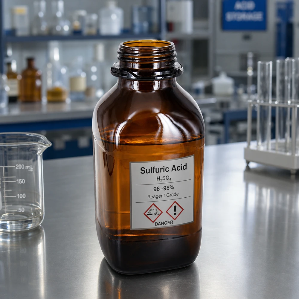 1000ml Premium Braunglas-Flasche für sichere Aufbewahrung 1000ml Laborflasche mit ergonomischem Design und rutschfester Oberfläche für sicheren Umgang