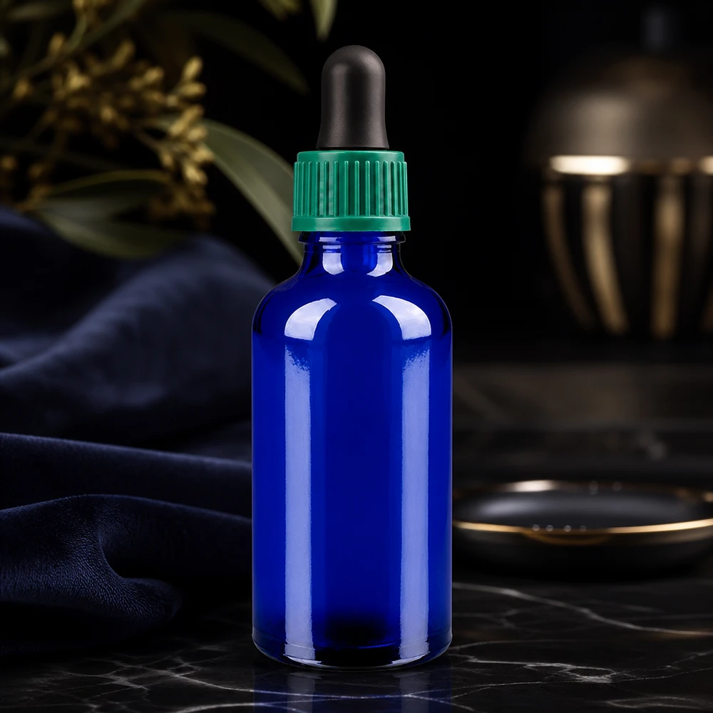 Laborqualität Tropfflasche 50ml mit auslaufsicherem grünen Verschlusssystem