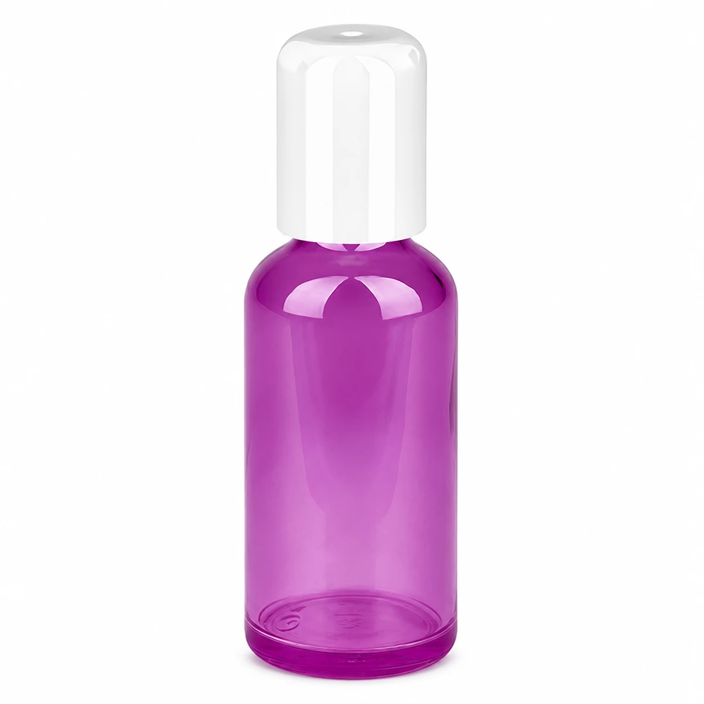 50ml Roll-On Flasche weiss Standard PurpleLine UT18/50 Kleine 50ml Roll-On Flasche transparent violett für DIY Kosmetik und Parfum
