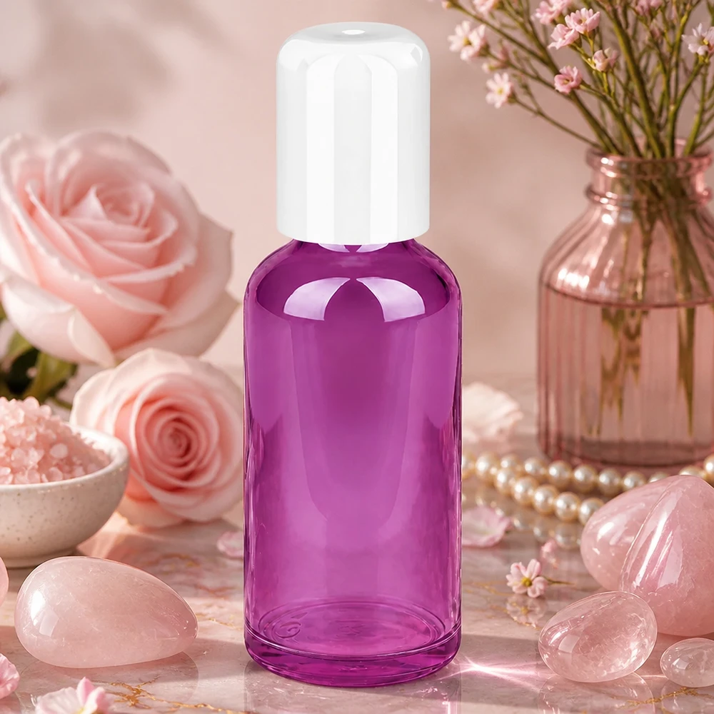 50ml Roll-On Flasche weiss Standard PurpleLine UT18/50 50ml Roll-On Flasche STD PurpleLine mit ergonomischer Form für komfortable Handhabung