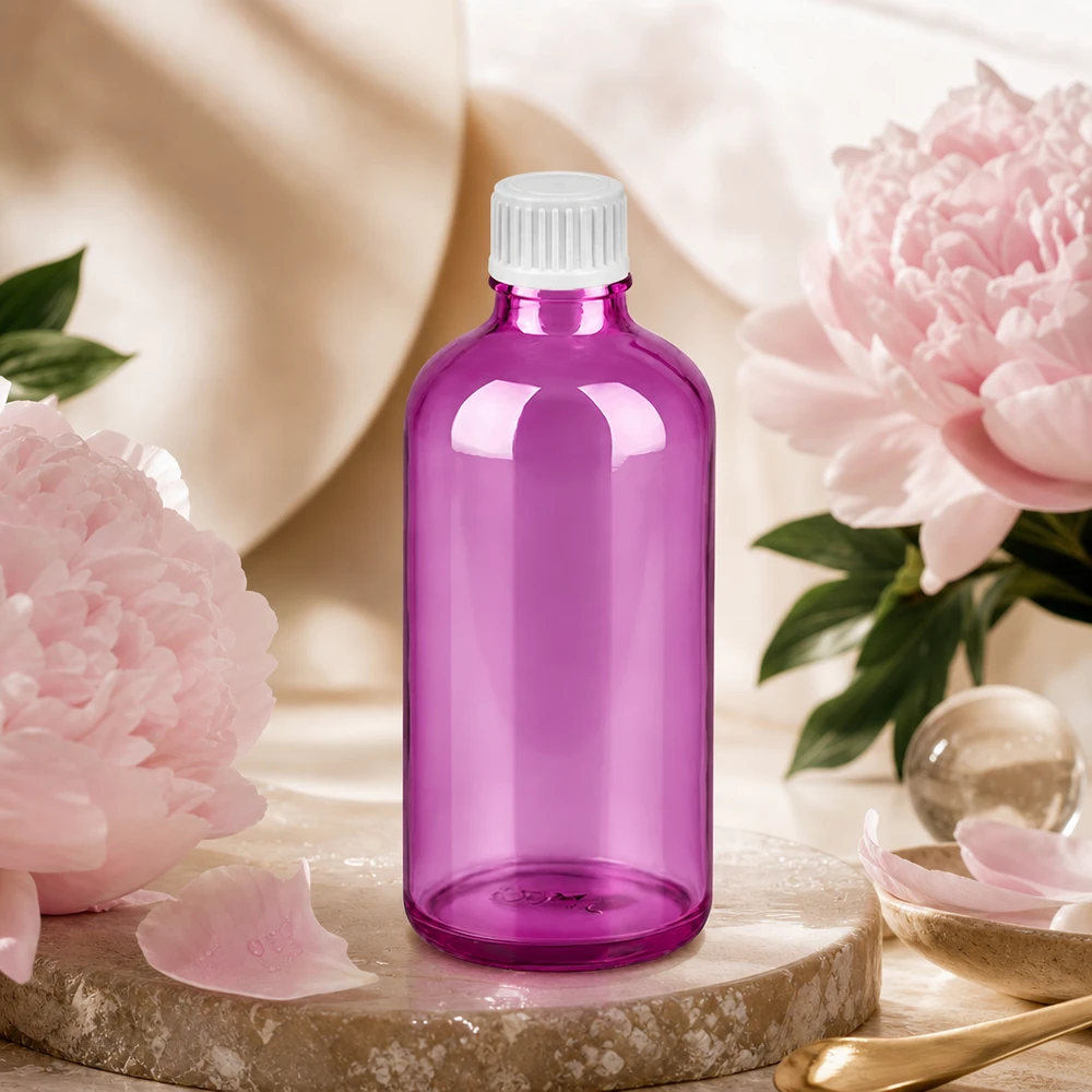 100ml Tropfflasche 0.9mm weiss Standard PurpleLine UT18/100 Stylische lila Tropfflasche 100ml mit ergonomischem weißem Schraubverschluss für den täglichen Gebrauch