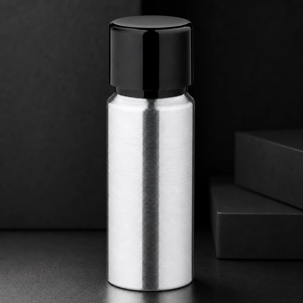 20ml Aluflasche mit geschliffener Metalloberfläche bietet optimalen Schutz vor Licht und Oxidation