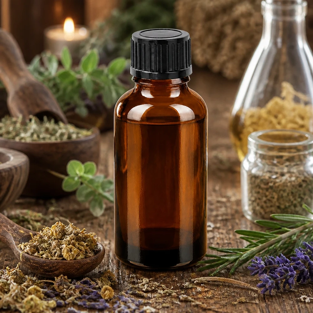 Robuste 30ml Braunglasflasche mit dichtem Verschluss für langfristige Lagerung von Extrakten