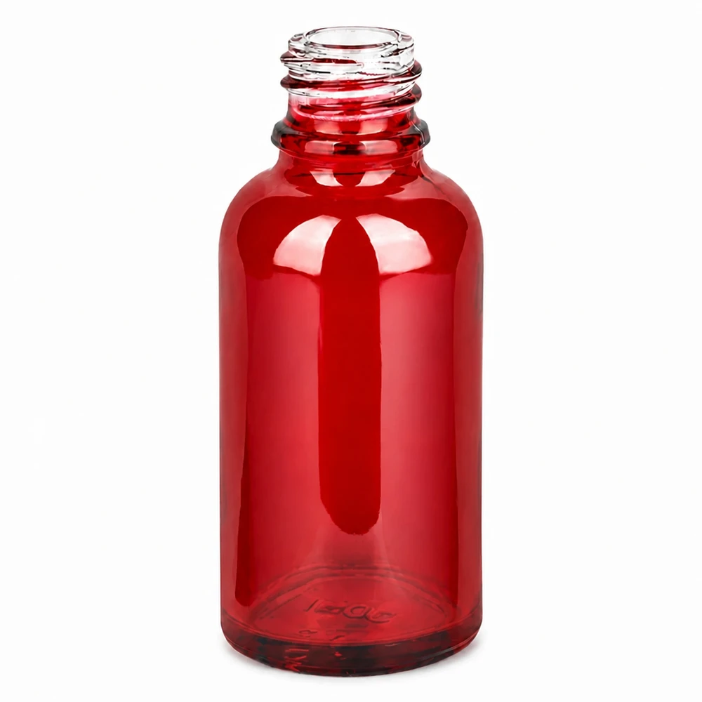 30ml Apothekenflasche RedLine UT18/30 UNiTWIST RedLine UT18/30 UNiTWIST 30ml Glasflasche mit transparentem roten Körper und Schraubgewinde