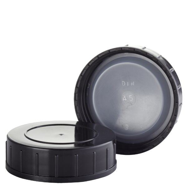 Schraubverschluss schwarz aus PolypropylenN 45mm (DIN 45)