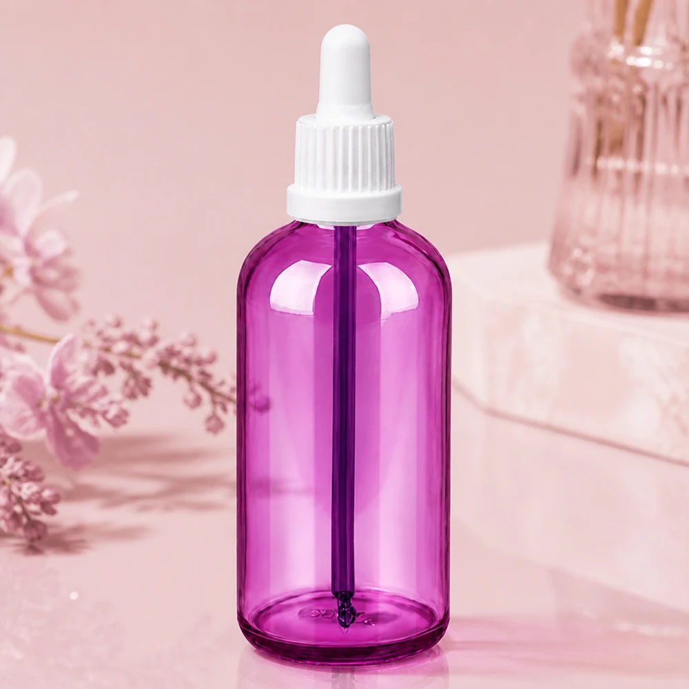 100ml Pipettenflasche weiss Originalität Schraubverschlusserschluss PurpleLine UT18/100 100ml PurpleLine Tropfflasche mit weißer Pipette ideal für DIY Kosmetik und Aromatherapie