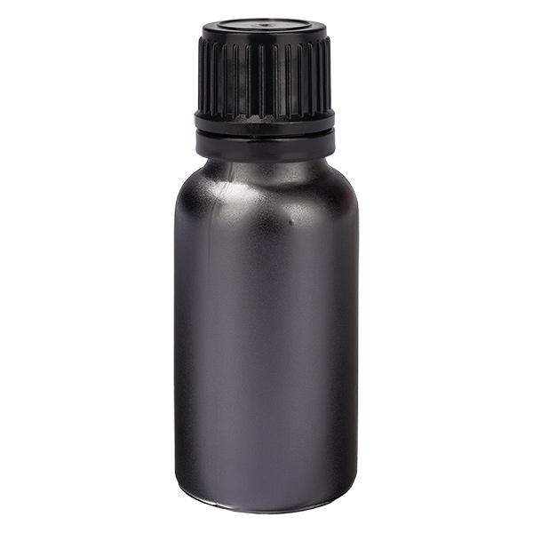 20ml Globuliflasche 8mm Giessring schwarz Originalitätsverschluss BlackL. UT18/20