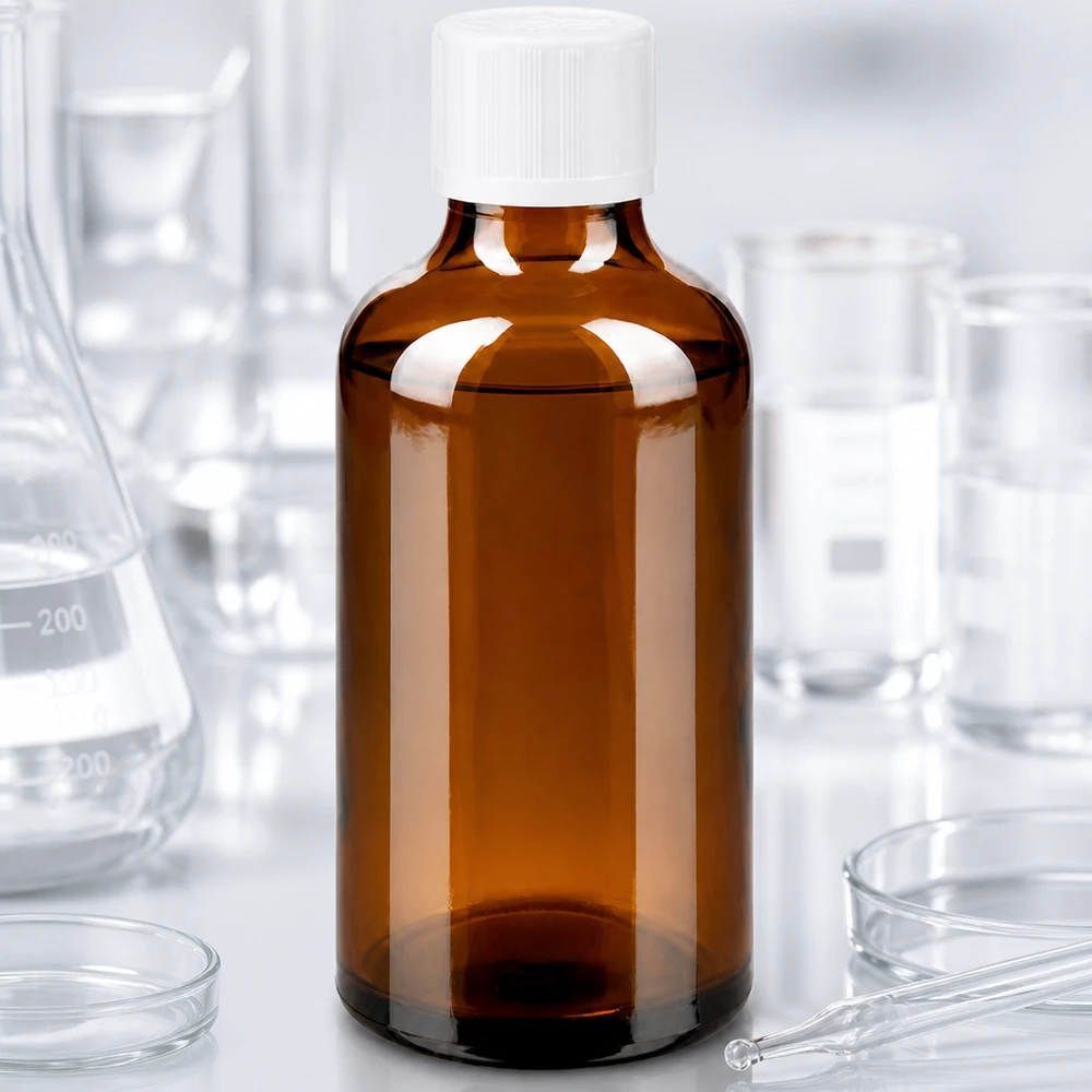 Apothekentropfflasche 50ml UV-schützendes Braunglas weißer KiSi-Deckel professionelle Laborausstattung