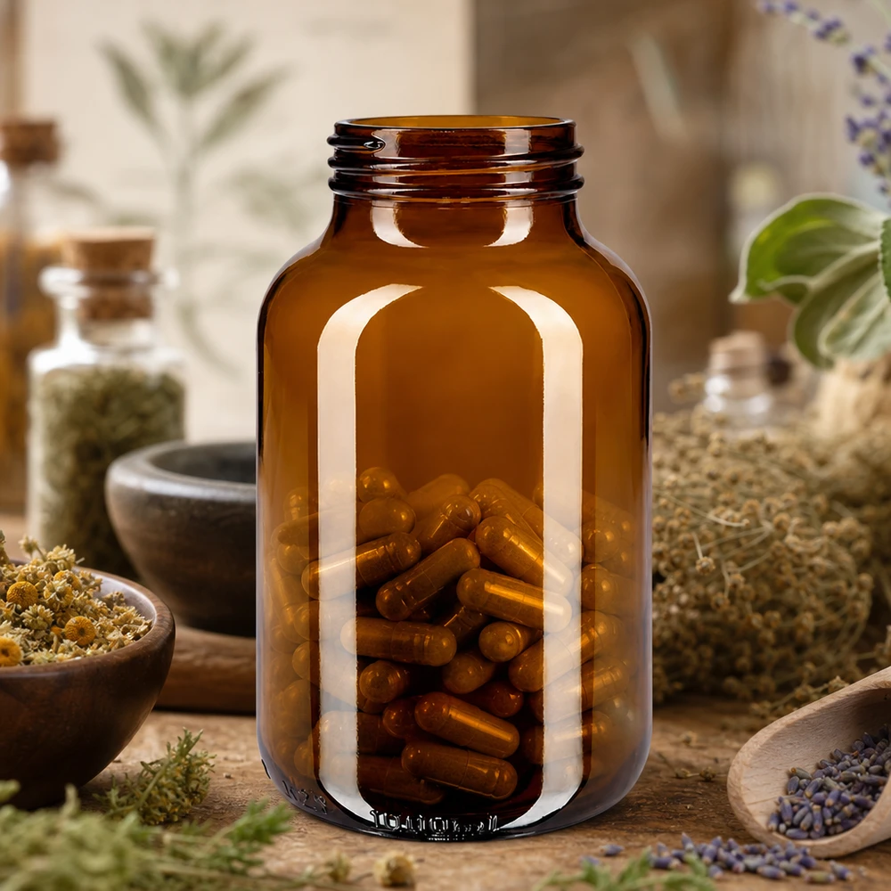 1000ml Weithalsflasche Braunglas Apothekerflasche 1 Liter aus UV-schützendem Braunglas mit praktischer Weithalsöffnung