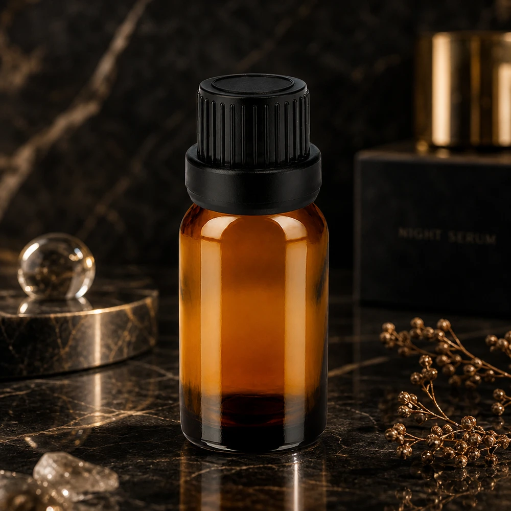 10ml Flasche 11mm Schraubverschluss schwarz OriginalitätsverschlussII BrownLine UT18/10 10ml BrownLine Glasflasche UT18/10 mit schwarzem Schraubverschluss für DIY Kosmetik und Mischungen