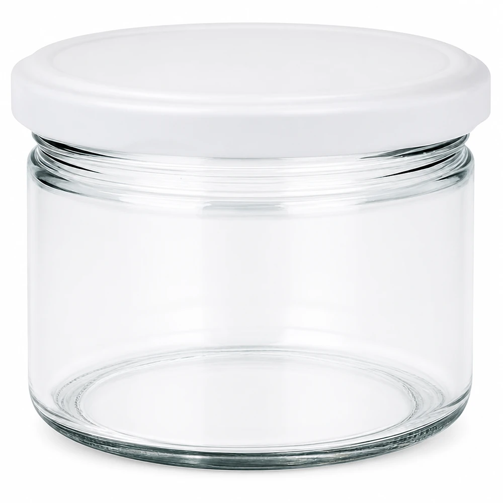 540ml Rundglas mit BasicSeal Deckel weiß UNiTWIST 540ml Rundglas mit weißem BasicSeal Deckel UNiTWIST - leeres Vorratsglas aus klarem Glas für Küche und Haushalt
