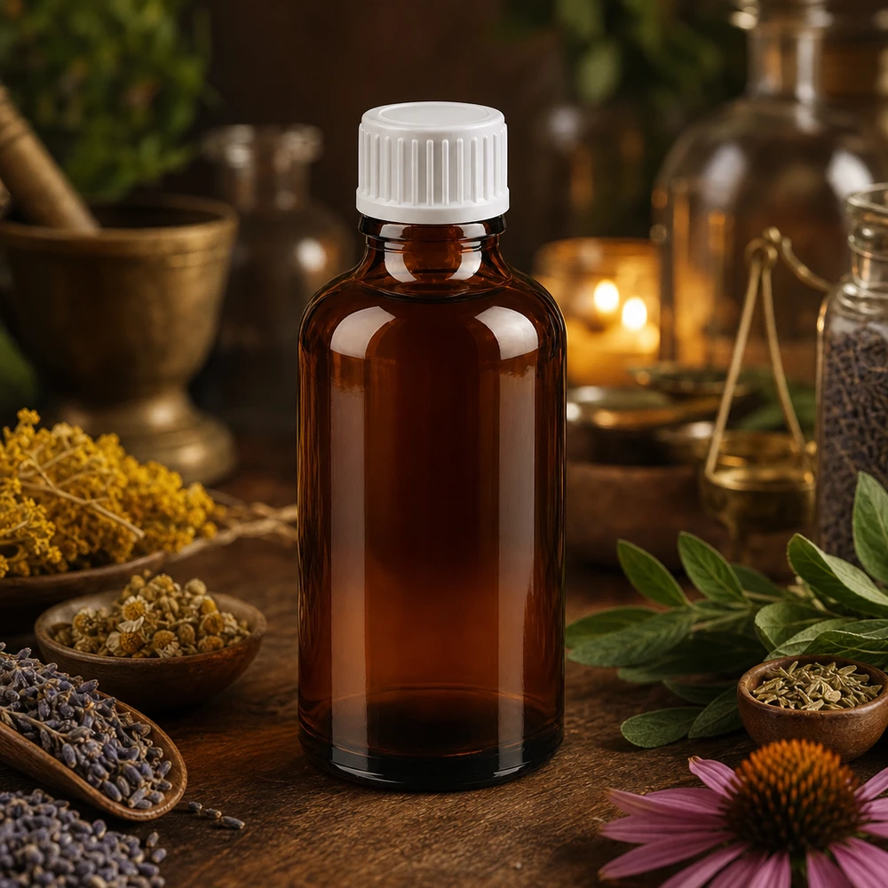 Standard Tropfflasche 50ml UT18 Gewinde mit weißem Tropfverschluss für pharmazeutische Anwendungen