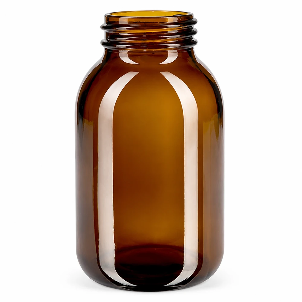 UV-Schutz Glasflasche braun 500ml mit praktischem Weithalsverschluss für Aufbewahrung